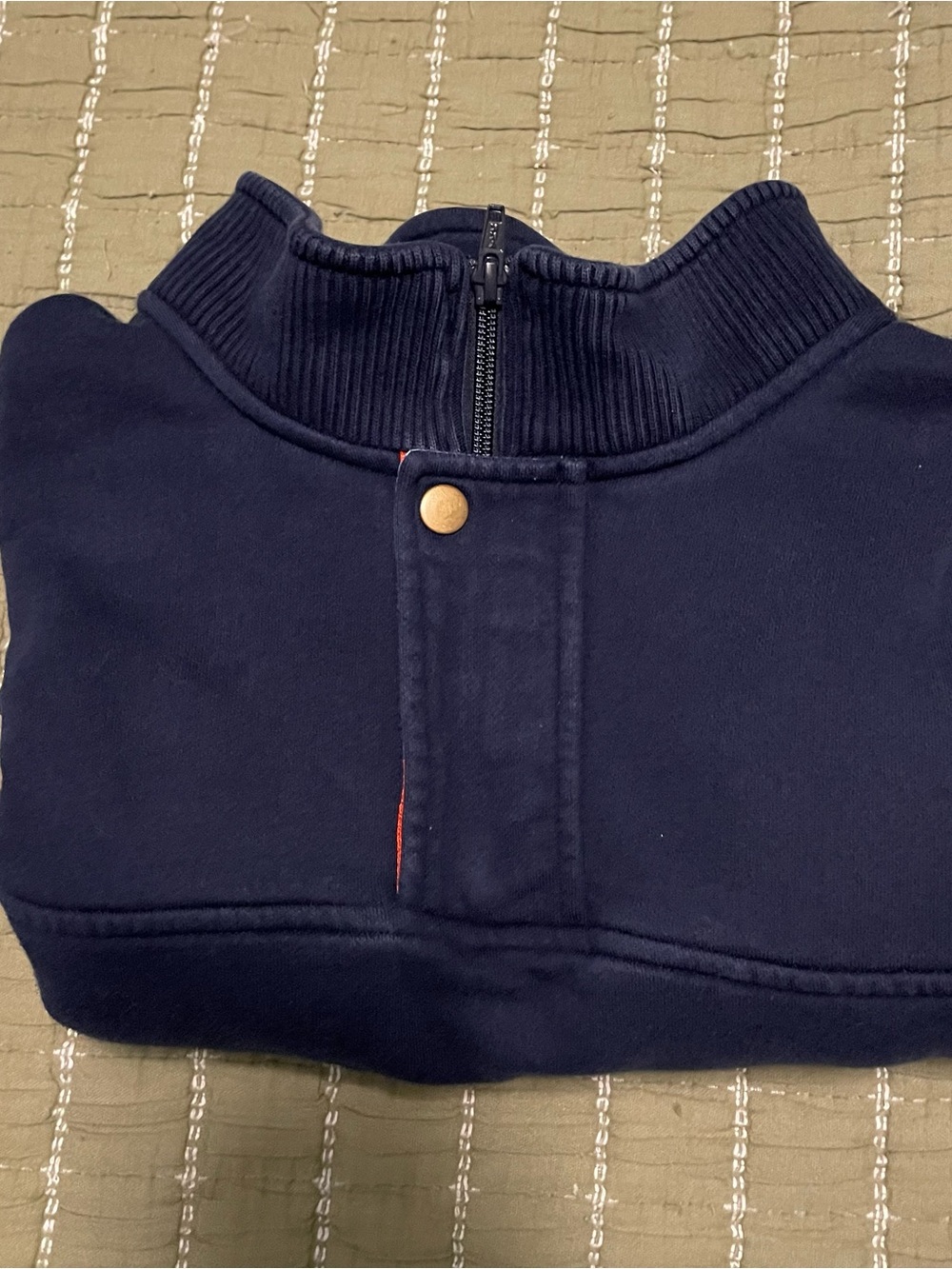 Orvis Navy Half-Zip Pullover with Ribbed Collar